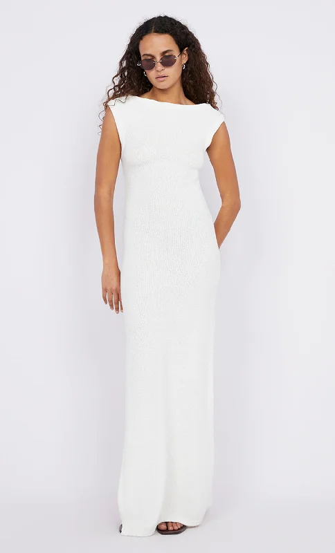 Trendy Urban Attire MARTHA ASYM MAXI DRESS - WHITE