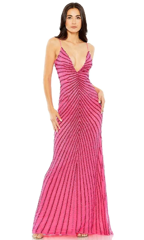 Seasonal Trends Mac Duggal 93950 - Plunging V-Back Beaded Evening Gown