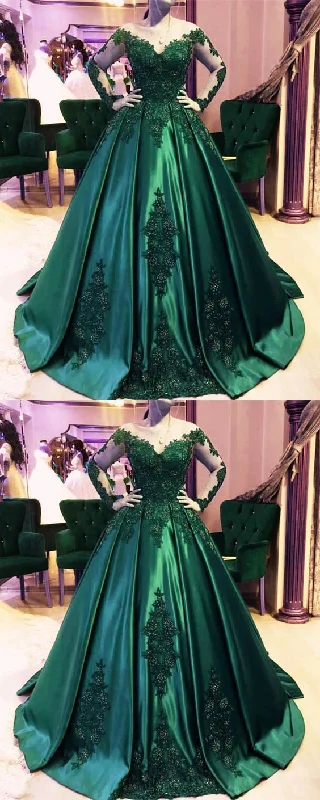 Casual Chic Dark green ball gown,emerald green prom dress,ball gown wedding dress     cg21985