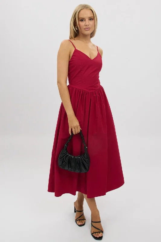 Evening Looks Red Maxi Dress Singlet