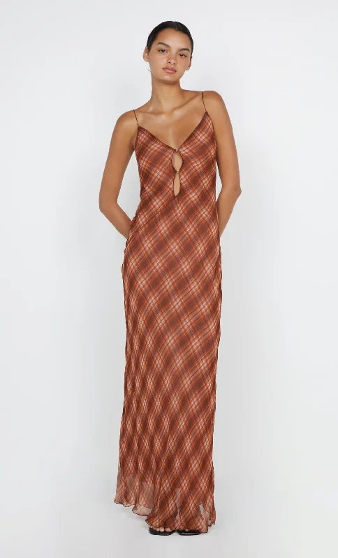 Gorgeous Glamour Collection DEVI MAXI DRESS - DESERT CHECK