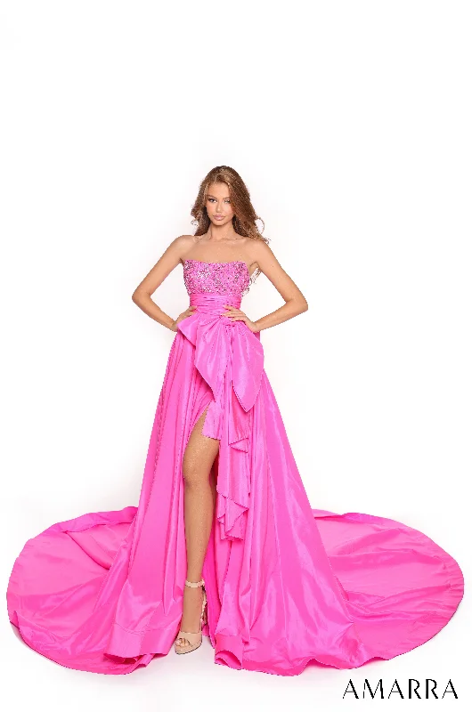 Bid Farewell To The Old Season Taffeta Strapless A-line Slit Gown by Amarra 88446