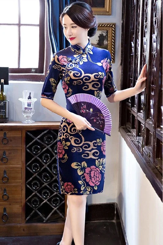 Women's Relaxed Outfit Print Qipao Dress