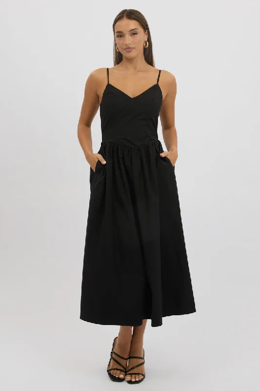 Stylish Savings Black Maxi Dress Singlet