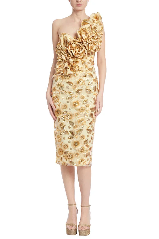 Comfortable Clothes Badgley Mischka SC4027 Fitted Short Cocktail Midi Dress