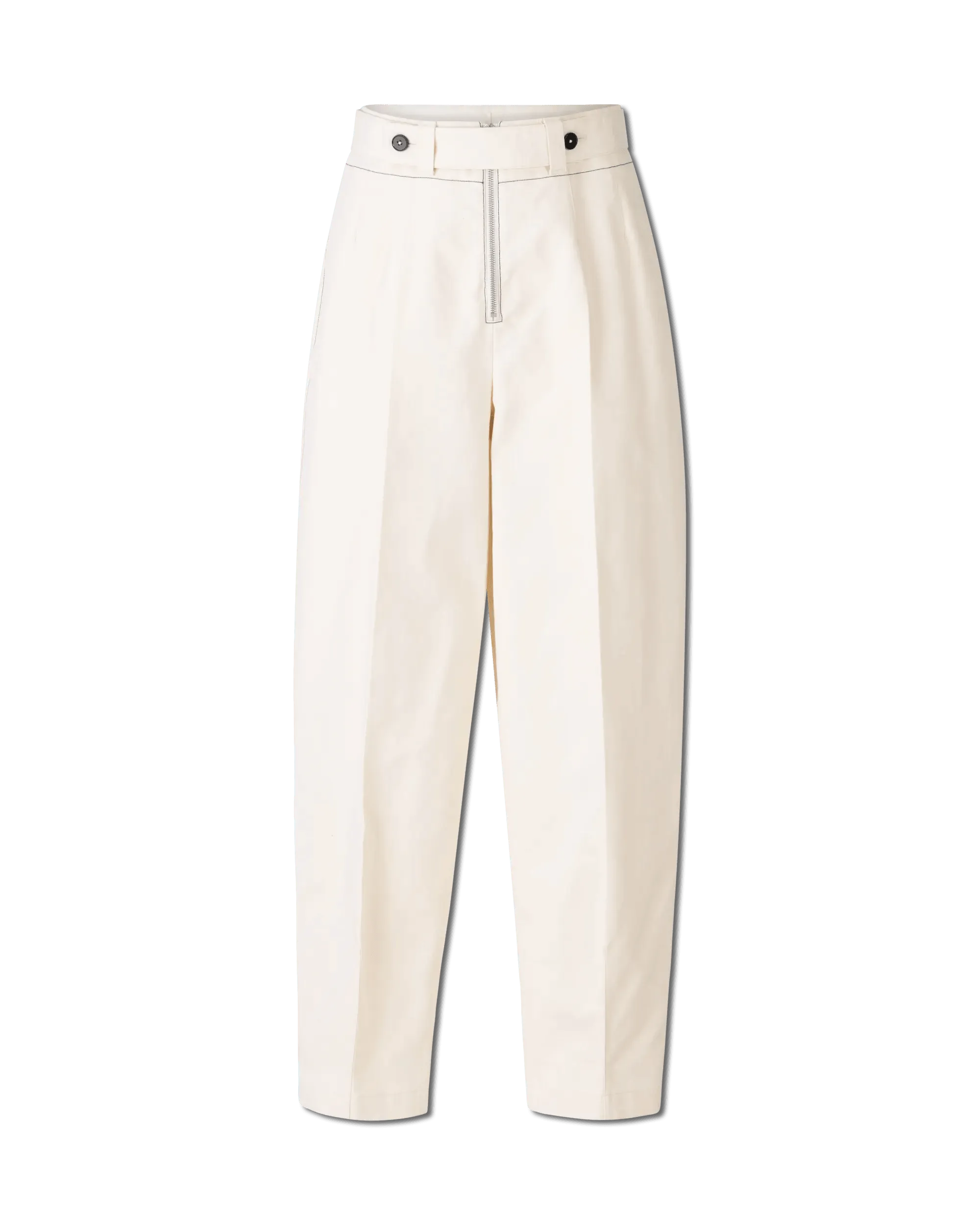 The Latest Fashion Trends Structured Fine Cotton Tapered Trousers