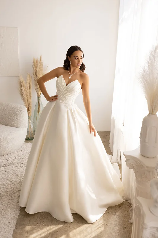 Explore What's New Satin Strapless Bridal Gown by Abby Lane 97178