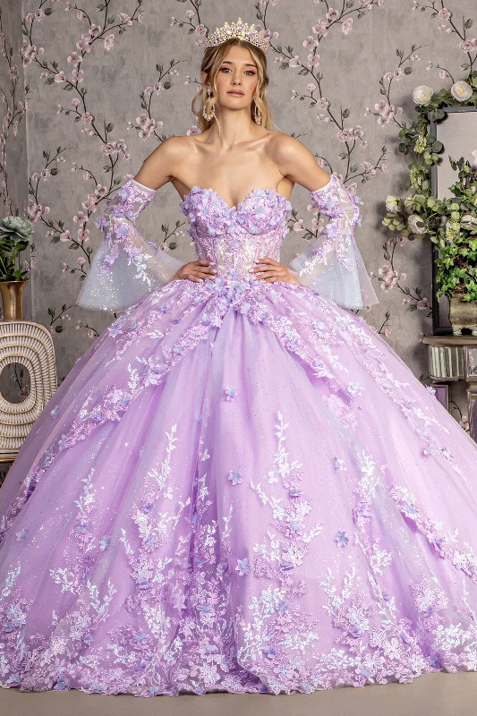 New Arrivals Strapless Bell Sleeve Corset Ball Gown by GLS Gloria GL3470