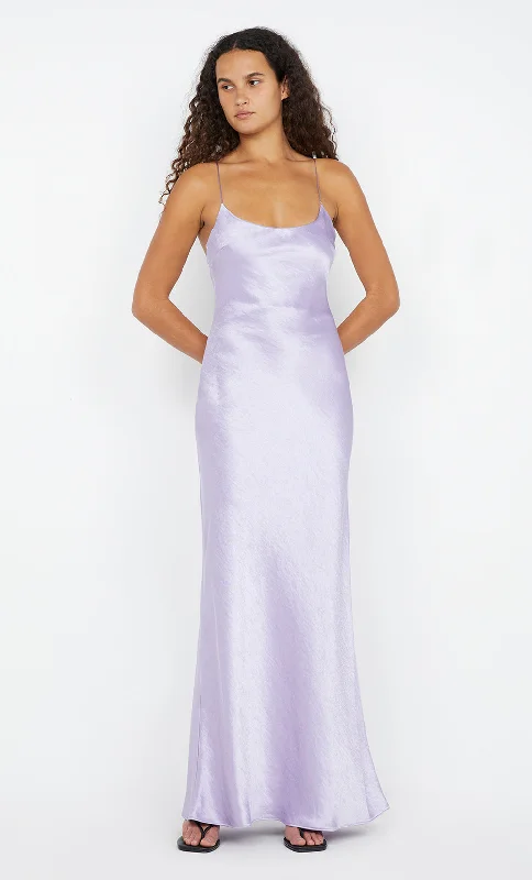 Trendy Street Style Attire ALLEGRA TIE MAXI DRESS - LILAC