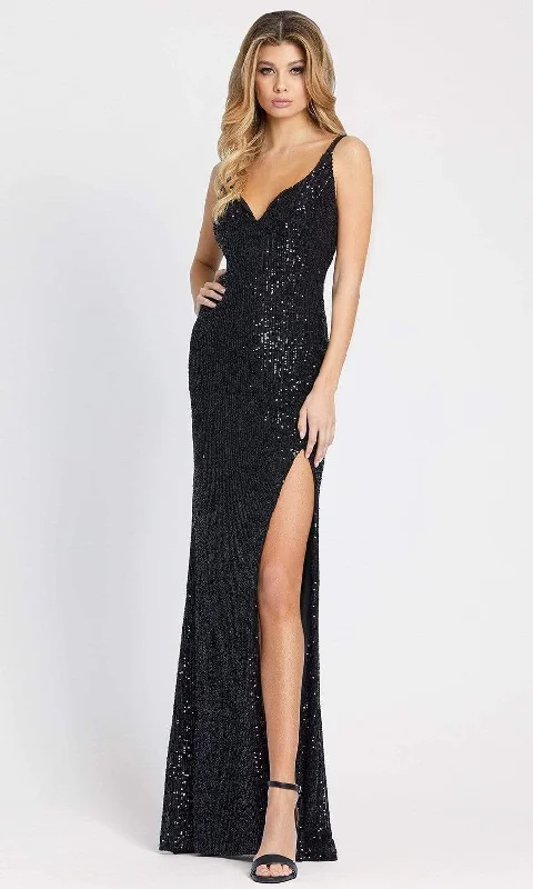 Fashion Forward Ieena Duggal - 26443 Sleeveless High Slit Sequin Long Prom Gown