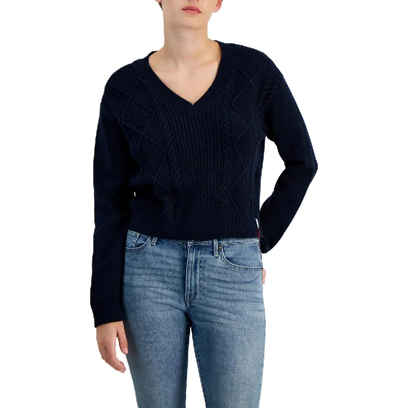 Vintage Elegance Womens Crew neck V-Neck Crewneck Sweater