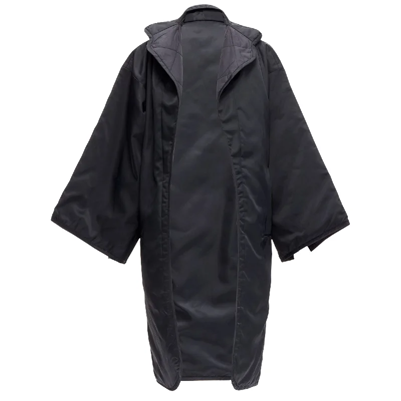 Rustic Countryside Charm Look Yohji Yamamoto armhole cutout padded kimono overcoat