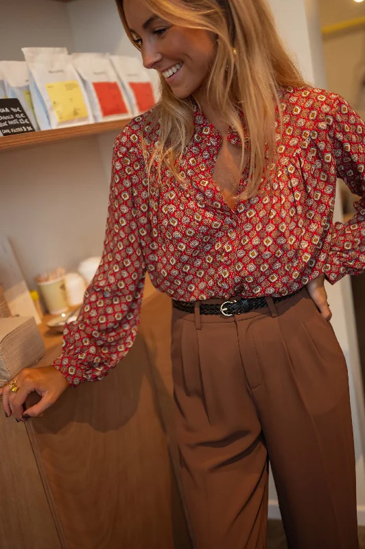 New Season Fashion Preview Blouse Morena - rouge à motifs