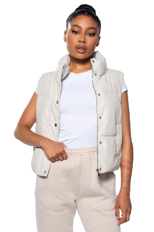 Seasonal Picks QUIT PLAYING PU PADDED PUFFER VEST