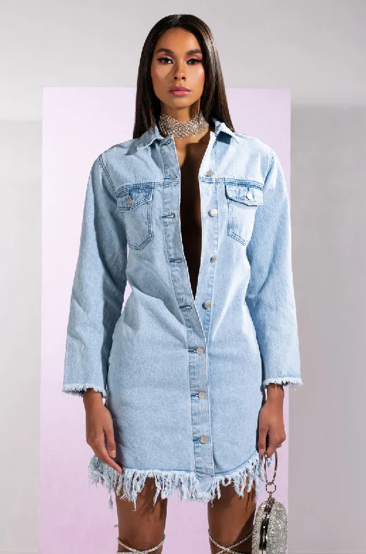 Additional Time-Limited Offers EASY BREEZY LONG DENIM JACKET