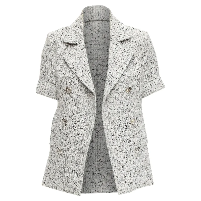 Contemporary Elegance Chanel Fantasy Tweed CC Buttons Cuffed Sleeves Jacket