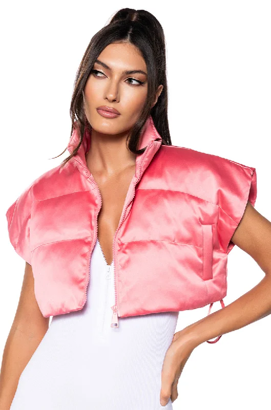 Contemporary Chic PERI PERI PUFFER VEST IN PINK