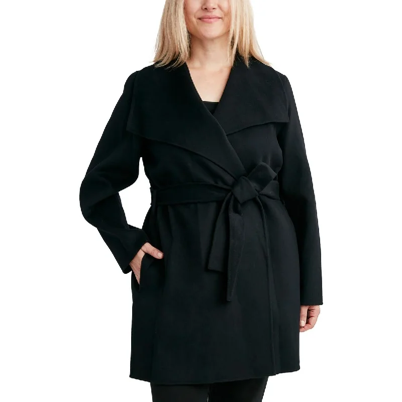 Season Sale Womens Wool Blend Tie Belt Wrap Coat