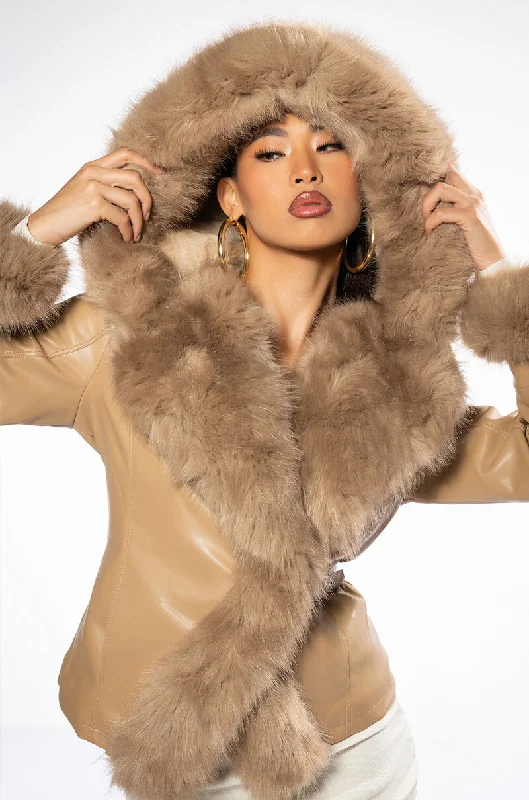 Limited Time Special Offer AZALEA WANG NABINA FUR LINED MOTO