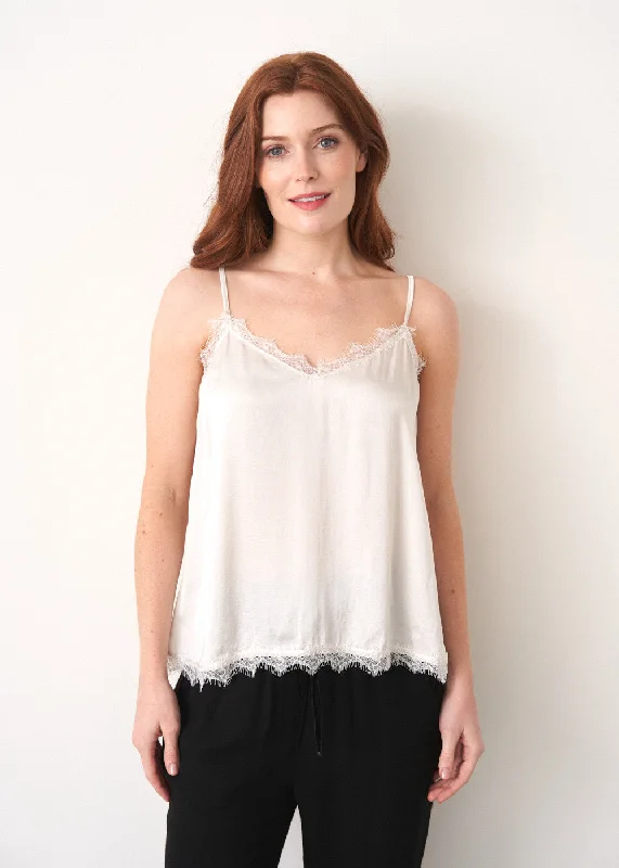 Shop Sale Items FLEUR LACE TRIM CAMI - OFF WHITE