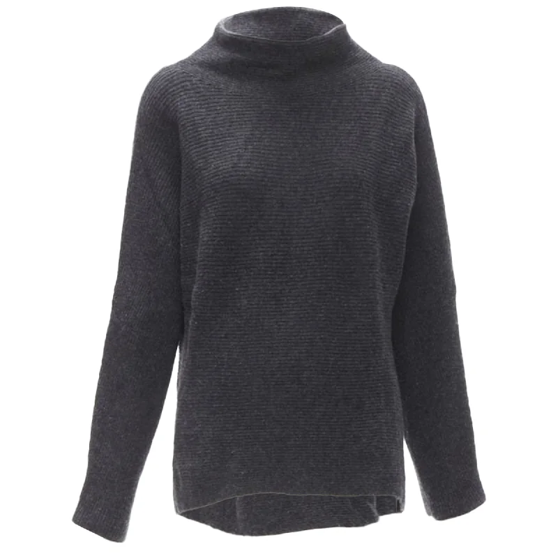 You'Ll Love Us Because Vince merino wool cashmere blend ribbed knit mock neck oversized sweater