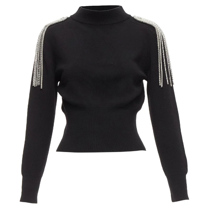 Flash Sale Starts Christopher Kane merino wool silver shoulder chain sweater