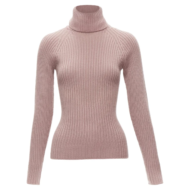 Special Offer For You Dolce & Gabbana mauve raglan ribbed turtleneck sweater top