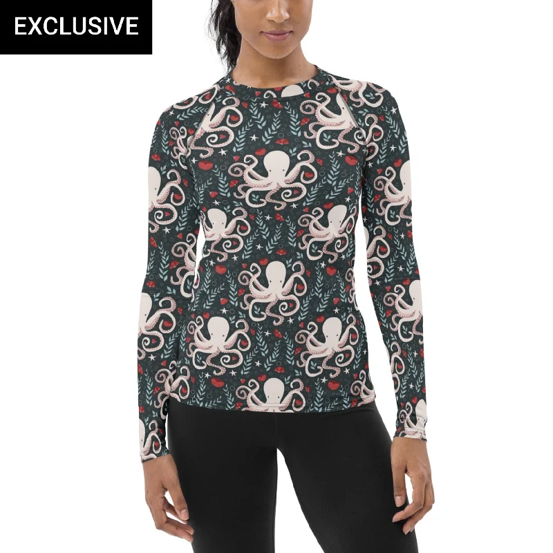 Trendy Aesthetics Floral Octopus Rash Guard Top (POD)