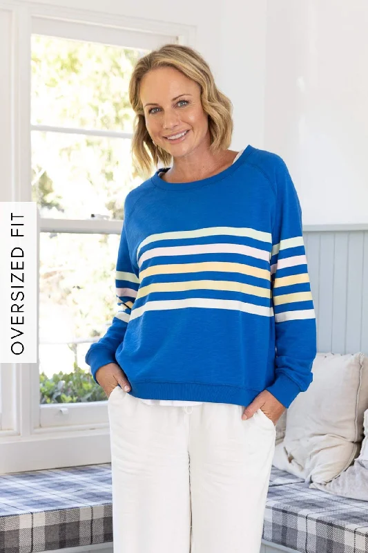 Holiday Sale Jovie The Label Forever Sweater Cobalt/Multi Stripes