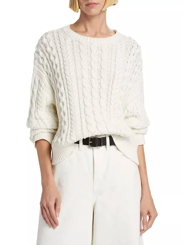 Mother's Day Special Rory Cotton Cable Knit Sweater In Ivory