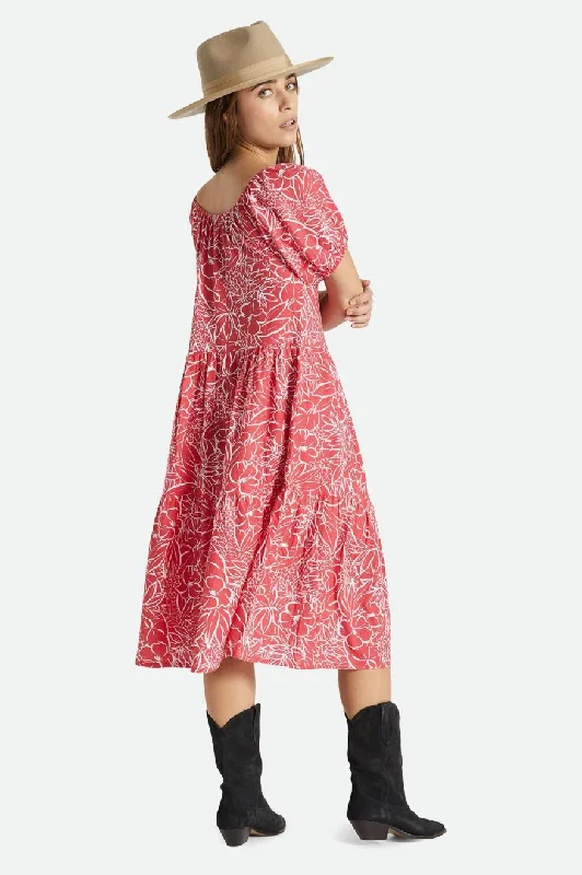 Chic & Cozy Apparel Indo Linen Dress - Aloha Red