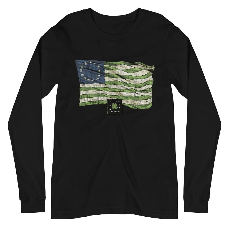 Snag Fabulous Fashion Bargains St. Paddy's Betsy Ross Flag Long Sleeve Tee - Women's